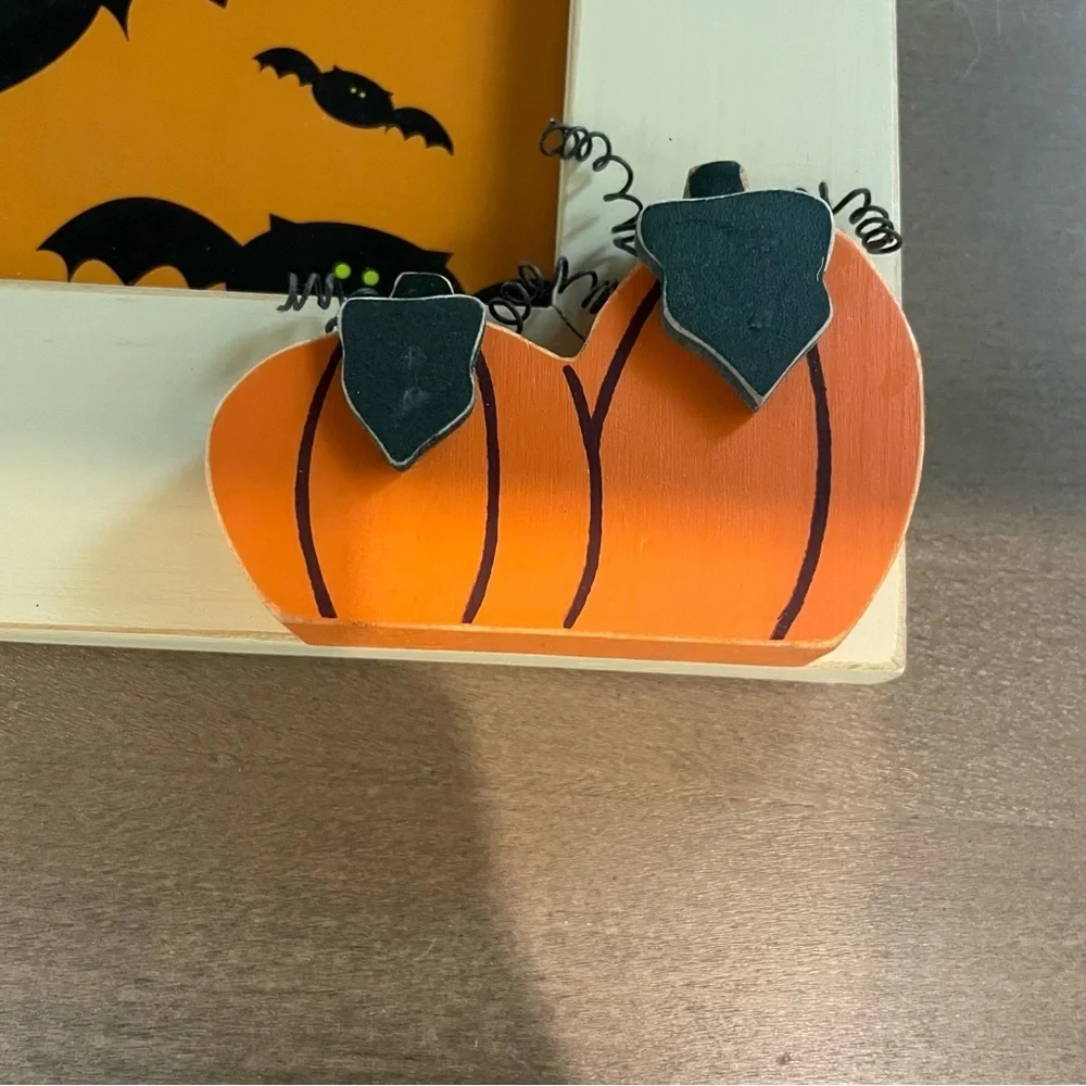 Vintage Target Halloween Bat and Pumpkin 4x6 Photo Frame